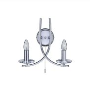 Searchlight Ascona - applique murale avec interrupteur à tirette - 30 x 29 cm - chrome