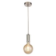 Searchlight - lampe suspendue - Ø 10 x 300 cm - argent satiné et noir