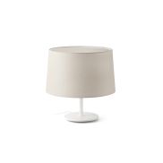 Faro Windsor - lampe de table - Ø 48,5 x 51 x 29 cm - blanc mat et lino