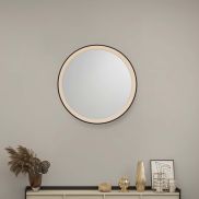 Nova Luce Onar - miroir avec éclairage - Ø 58 x 6 cm - 21W LED inclus - noir sablé