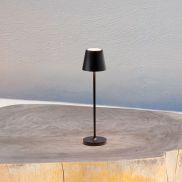 Nova Luce Petit - lampe de table rechargeable - Ø 7 x 28 cm - 2W dimmable LED inclus - IP54 - noir sablé
