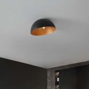 Nova Luce Onia - plafonnier - Ø 40 x 25 cm - noir sablé et or
