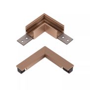 Lucide Linial - système de rails magnétiques - profilé d’angle horizontal & connecteur électrique - 9 x 9 x 1,8 cm - champagne