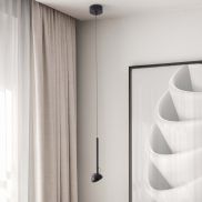 Nova Luce Ola - lampe suspendue - Ø 8 x 145 cm - 4W LED inclus - noir sablé