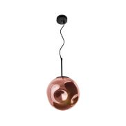 Nova Luce Mayan - lampe suspendue - Ø 30 x 120 cm - noir mat et cuivre