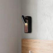 VK Lighting Novel - applique murale - Ø 2,7 x 15 cm - 3W LED inclus - noir et bois