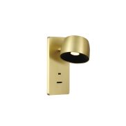 VK Lighting Pop - applique murale avec port USB - 6,8 x 14 cm - 5,8W LED inclus - or