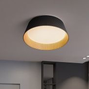 VK Lighting Aelia - plafonnier - Ø 46 x 15 cm - 30W dimmable LED inclus - noir et bois