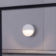 Nova Luce Rodix - applique murale extérieure - Ø 16 x 3,1 cm - 5W LED inclus - IP54 - blanc sablé