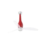 Faro Eterfan - ventilateur de plafond avec lumière et télécommande - Ø 128 cm - 17W LED inclus - rouge et transparent