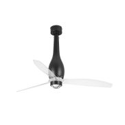 Faro Eterfan - ventilateur de plafond avec lumière et télécommande - Ø 128 cm - 17W LED inclus - noir mat et transparent