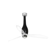 Faro Eterfan - ventilateur de plafond avec lumière et télécommande - Ø 128 cm - 17W LED inclus - noir et transparent