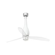 Faro Eterfan - ventilateur de plafond avec lumière et télécommande - Ø 128 cm - 17W LED inclus - blanc et transparent