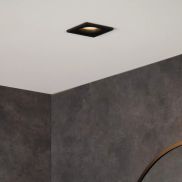 Lucide Ziva - spot encastrable - 85 x 85 mm, Ø 75 mm encastrable - IP44 - noir