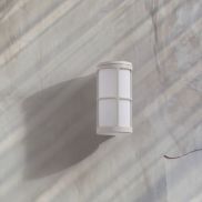 Nova Luce Stone - applique murale extérieure - Ø 12 x 23 x 15 cm - IP54 - blanc sablé