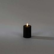 Konstsmide - Bougie à LED bloc sur piles avec flamme vacillante - Ø 7 x 10 cm - IP44 - noir