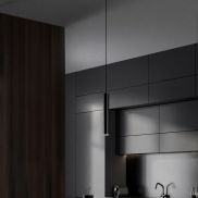 Nova Luce Mare - lampe suspendue - Ø 5,5 x 193 cm - noir sablé