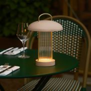 Nordlux Mirano - lampe de table portable avec batterie rechargeable - Ø 20 x 29 cm - fonction Moodmaker à 3 niveaux - 3W LED inclus - rose poudré