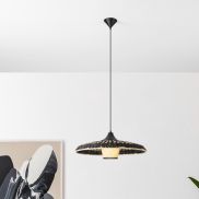 Nova Luce Capa - lampe suspendue - Ø 61 x 200 cm - naturel et noir