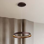 Nova Luce Ormi - lampe suspendue - Ø 45 x 150 cm - 38W dimmable LED inclus - brun café brossé