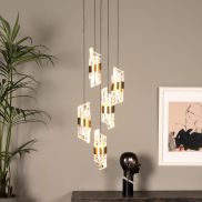 Lucide Kligande - lampe suspendue - Ø 30 x 150 cm - 5 x 7,8W LED inclus - or