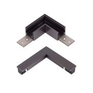 Lucide Linial - système de rails magnétiques - profilé d’angle horizontal & connecteur électrique - 9 x 9 x 1,8 cm - noir chrome mat