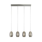 Searchlight Cyclone - lampe suspendue - 75,5 x 11,5 x 150 cm - 21W LED dimmable inclus - chrome et verre fumé