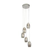 Searchlight Cyclone - lampe suspendue - Ø 35 x 150 cm - 27W LED dimmable inclus - chrome et verre fumé