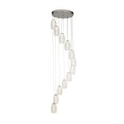 Searchlight Cyclone - lampe suspendue - Ø 52 x 200 cm - 63W LED dimmable inclus - chrome et transparent