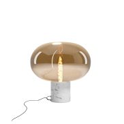 Maxlight Moonstone - lampe à poser - Ø 45 x 45 cm - verre ambré et blanc