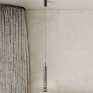 Nova Luce Bento - lampe suspendue - Ø 8 x 180 cm - 12W LED inclus - noir mat et gris fumé clair