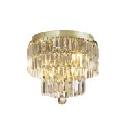 Searchlight Empire - plafonnier - Ø 34 x 33 cm - IP44 - laiton satiné et champagne