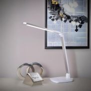Lucide Vario - lampe de table - 51,5 x 13,5 x 39,4 cm - 8W LED dimmable inclus - blanc