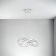 Nova Luce Conceto - suspension - Ø 60 x 120 cm - 49W LED dimmable inclus - chrome