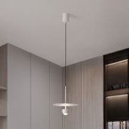 Nova Luce Edem - lampe suspendue - Ø 30 x 217 cm - 8W LED inclus - blanc sablé