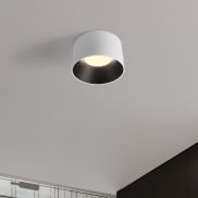 Nova Luce Atil - plafonnier - Ø 35 x 22 cm - 24W LED inclus - blanc sablé et noir