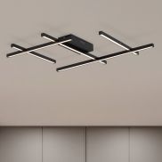 Nova Luce Pace - plafonnier - 80 x 8 x 62 cm - LED 63W dimmable incluse - noir sable
