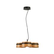 Faro Loop - lampe suspendue - Ø 52 x 9 cm - 3 x 6W LED inclus - brun