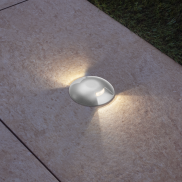 Century Italia Argo - spot au sol avec 2 fenêtres - Ø 5,8 x 6,5 cm - 0,75W LED inclus - 4000K - IP67 - gris
