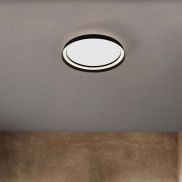 Nova Luce Ormi - plafonnier - Ø 45 x 7 cm - 38W dimmable LED inclus - noir sablé