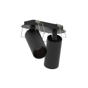 VK Lighting Coko - spot encastrable avec rosace encastrée - 12,5 x 4,5 x 7,3 cm - 100 x 35 mm taille d'encastrement - 2 x 6W LED incl. - noir