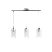 Searchlight Duo 1 - lampe suspendue - 71 x 12 x 130 cm - chrome et transparent