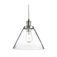 Searchlight Pyramid - lampe suspendue - Ø 29 x 100 cm - transparent et chromé