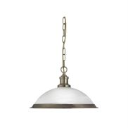 Searchlight Bistro - lampe suspendue - Ø 34 x 77 cm - albâtre et laiton antique