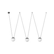 Faro Mine - lampe suspendue 3L - gris foncé - verre