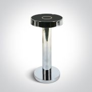 ONE Light Portable Table Light - lampe de table extérieure - rechargeable via câble USB - Ø 9 x 20 cm - 2,5W dimmable LED inclus - IP65 - chrome