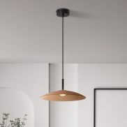 Nova Luce Polifemo - lampe suspendue - Ø 40 x 140  cm - 12W LED inclus - verre moka et noir sablé