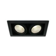 ONE Light COB Box Type Shop - spot à encastrer - 350 x 185 mm, 320 x 160 mm taille d'encastrement - 2 x 30W LED inclus - noir - couleur de lumière blanc chaud