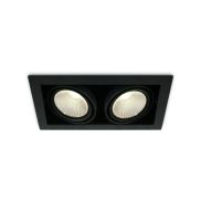 ONE Light COB Box Type Shop - spot à encastrer - 350 x 185 mm, 320 x 160 mm taille d'encastrement - 2 x 30W LED inclus - noir - blanc couleur de lumière