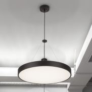 Nova Luce Perfect Profile - lampe suspendue - Ø 40 x 120 cm - 24W LED dimmable inclus - noir